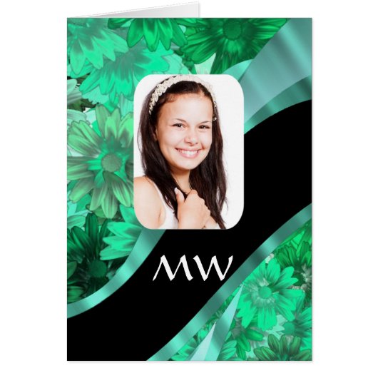 Green floral personalized photo (Front)