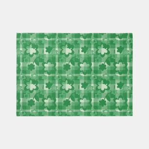 Green Floral Plaid Baby Girl Nursery Bedroom Area Rug