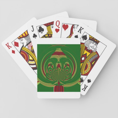 Green Floral Playing Cards