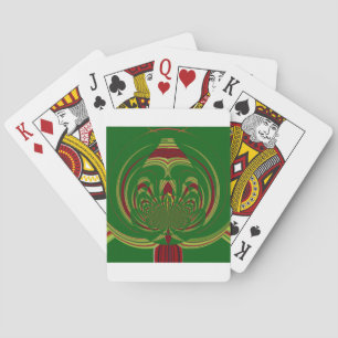 Green Floral Poker Cards
