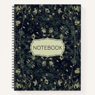 Green Floral Pretty Notebook