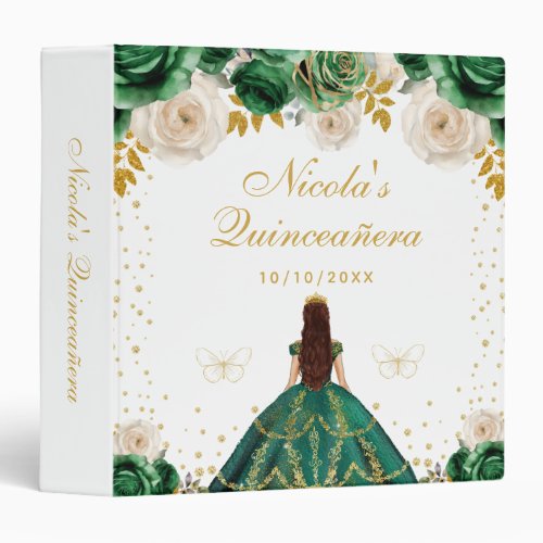 Green Floral Princess Photo Album 3 Ring Binder