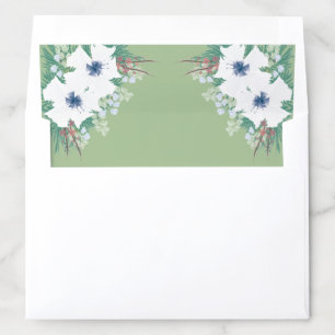 Green Floral & Ribbon Envelope Liner