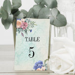 Green Floral Rustic Hydrangeas Wedding  Table Number