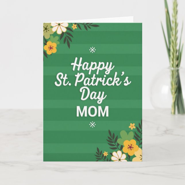 Green Floral St Patricks Day Card (Front)