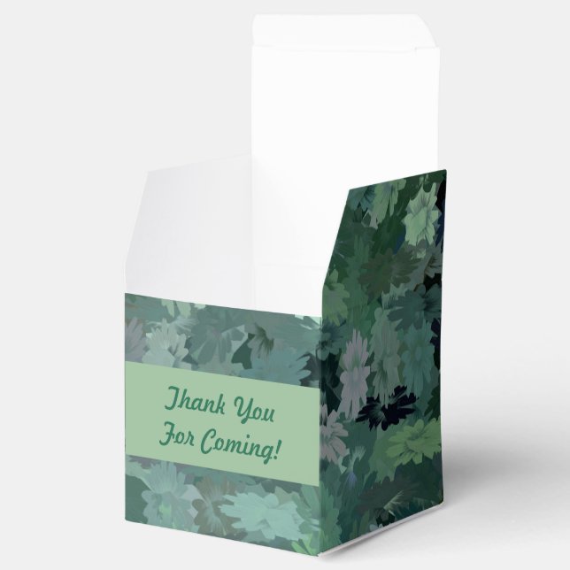Green Floral Tapestry Favor Boxes (Opened)