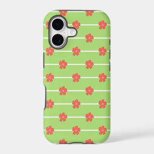 Green Floral Tiles iPhone 17 Case
