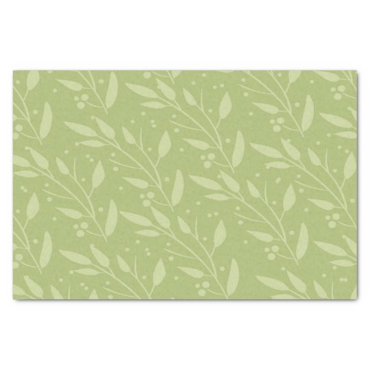 Green Floral Tissue Paper