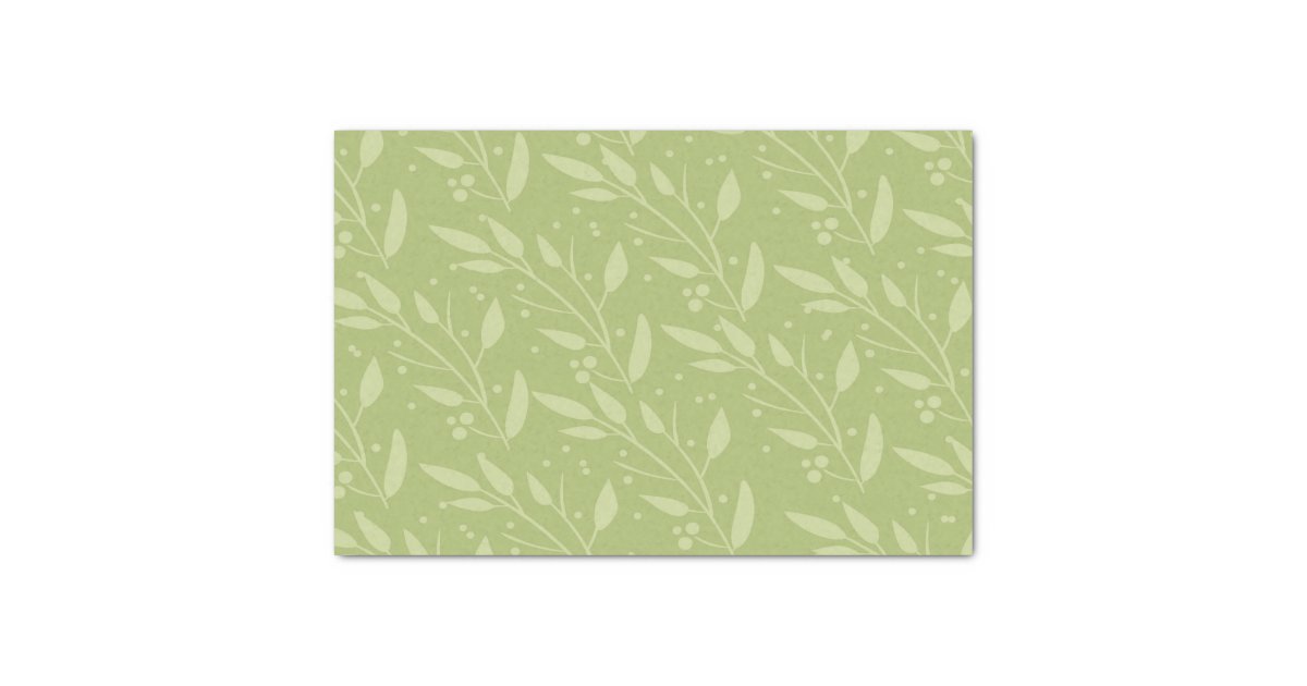 Green Floral Tissue Paper Zazzle