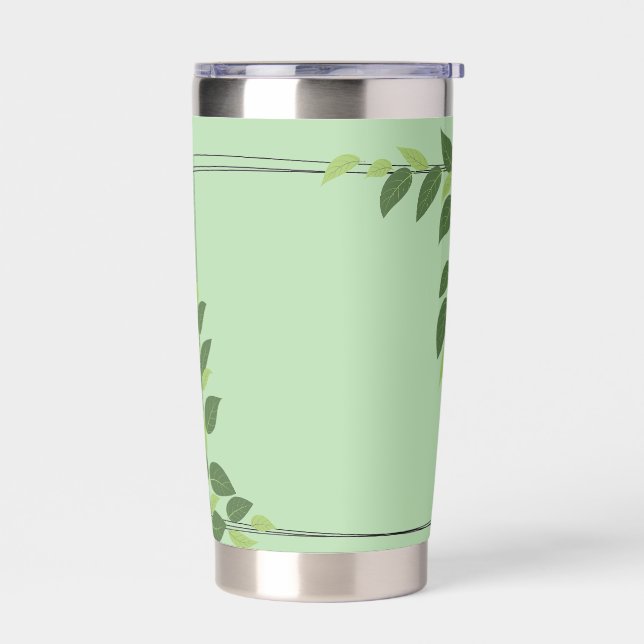 Green Floral Tumbler (Left)