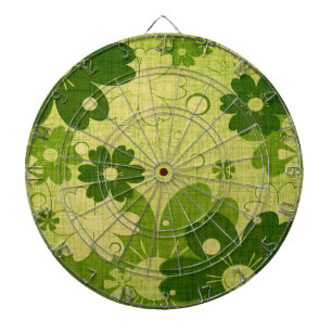 Green Floral Vintage Dartboard
