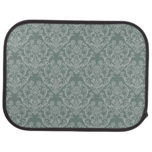 Green floral wallpaper car mat
