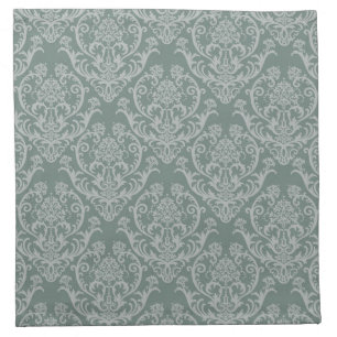Green floral wallpaper napkin
