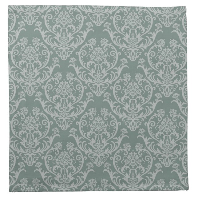 Green floral wallpaper napkin (Front)