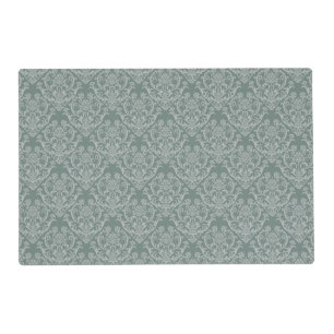 Green floral wallpaper placemat