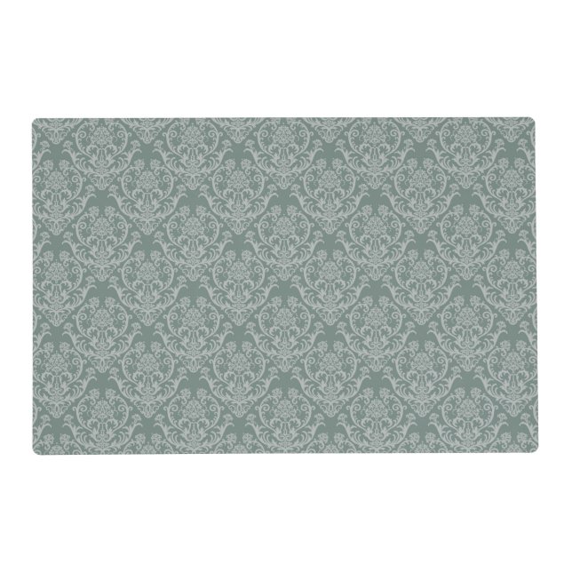 Green floral wallpaper placemat (Front)