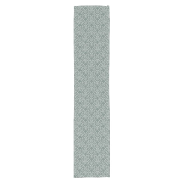 Green floral wallpaper short table runner (Front)