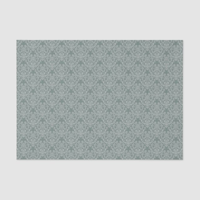 Green floral wallpaper tissue paper (Front)