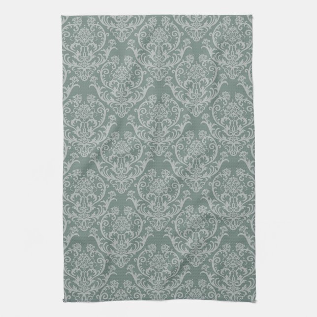 Green floral wallpaper towel (Vertical)