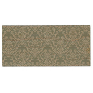 Green floral wallpaper wood USB flash drive