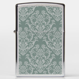 Green floral wallpaper zippo lighter