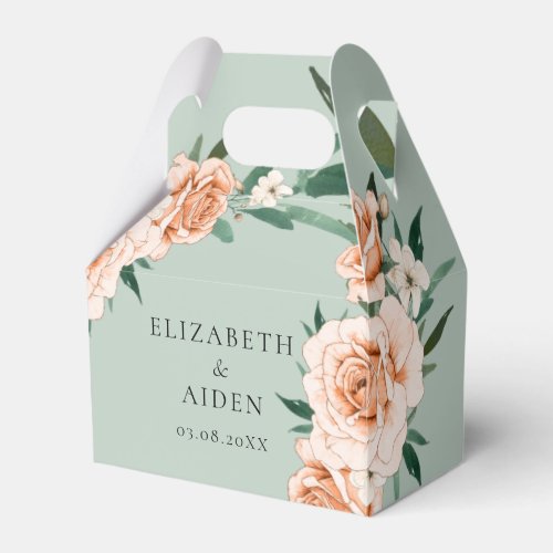Green Floral Wedding Collection Favor Box