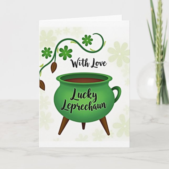 Green Floral With Love Card (Front)