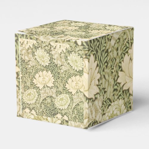 Green Floral Wm Morris Design Favor Boxes