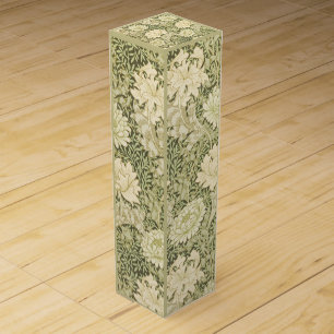 Green Floral Wm Morris Design Wine Box