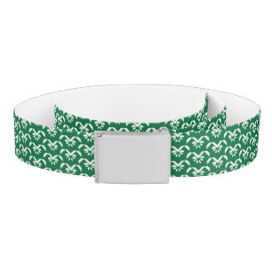 Green floral zigzag belt