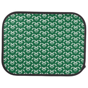 Green floral zigzag car mat