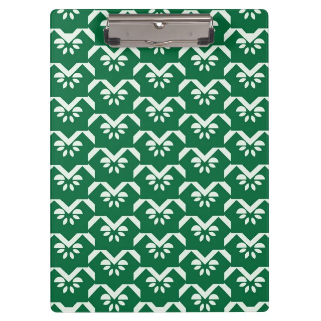 Green floral zigzag clipboard (Front)