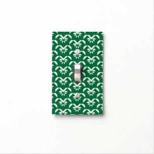 Green floral zigzag light switch cover