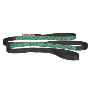 Green floral zigzag pet leash