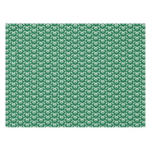 Green floral zigzag tablecloth