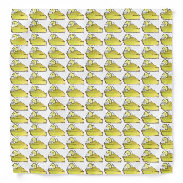 Green Florida Key Lime Pie Slice Dessert Foodie Bandana (Front)