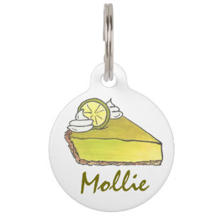 Green Florida Key Lime Pie Slice Food Dog Pet Tag