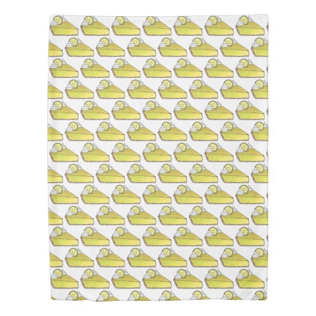 Green Florida Key Lime Pie Slice Foodie Duvet Cover (Front)