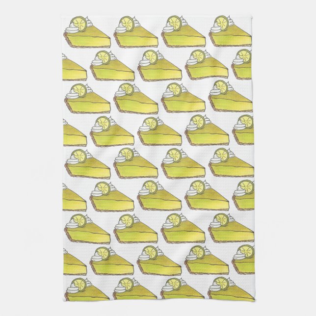 Green Florida Key Lime Pie Slice Foodie Kitchen Towel (Vertical)
