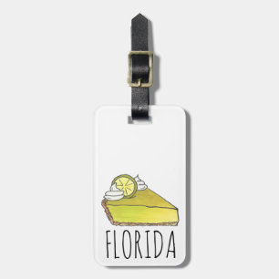 Green Florida Key Lime Pie Slice Piece Foodie Food Luggage Tag