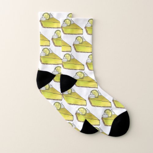 Green Florida Key Lime Pie Slice Piece Foodie Food Socks