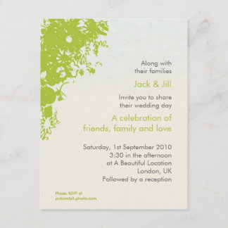 Green Flourish 4.25 x 5.25 Invitation