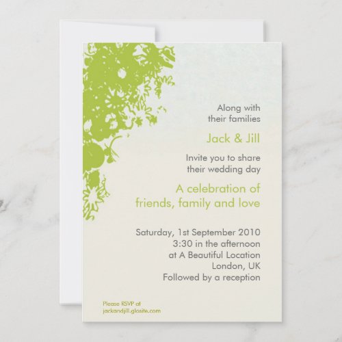 Green Flourish 5x7 Invite