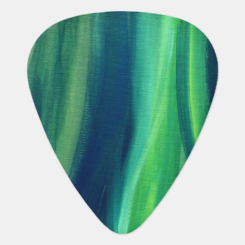 Green Flow Abstract Art  Guitar Pick