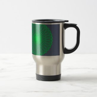 green flower 6567 abstract art travel mug