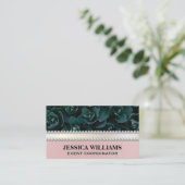 Green Flower Arrangement | Pearls Business Card (Standing Front)