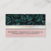 Green Flower Arrangement | Pearls Business Card (Back)