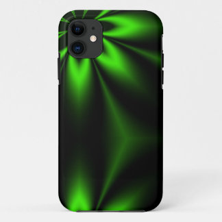 Green Flower Burst Fractal iPhone 11 Case