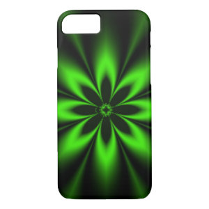 Green Flower Burst Fractal iPhone 7 Case