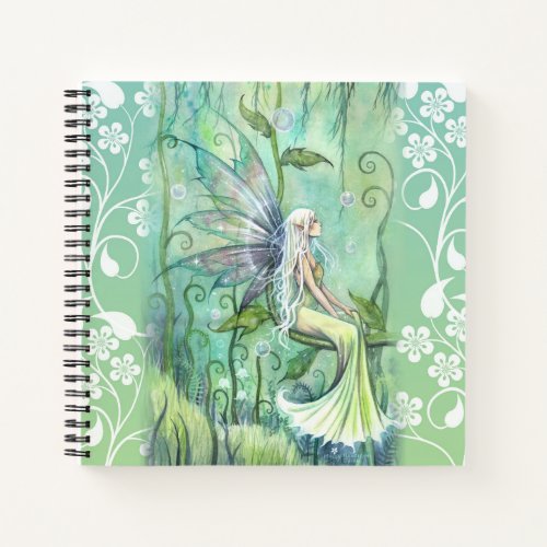 Green Flower Fairy Fantasy Art Sketchbook Notebook